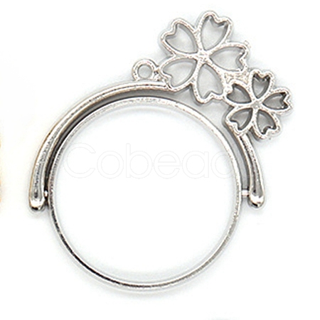 Zinc Alloy Open Back Bezel Pendants(rotatable) PALLOY-WH0076-77P-RS-1