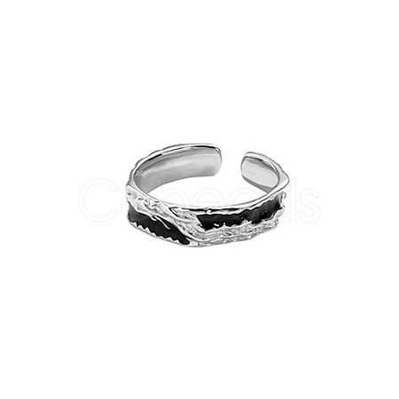 Textured Alloy & Enamel Cuff Rings FS-WG16B81-01-1