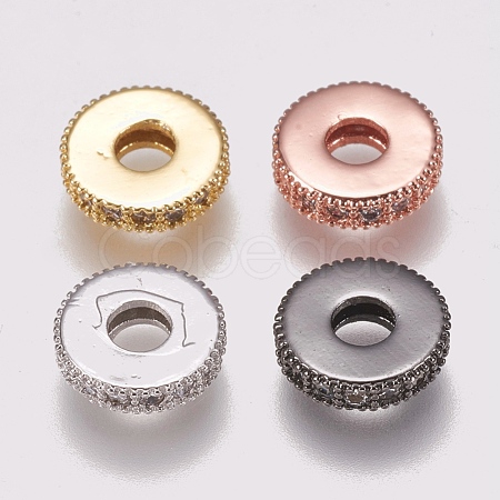 Brass Micro Pave Cubic Zirconia Bead Spacers ZIRC-K074-11B-01-1