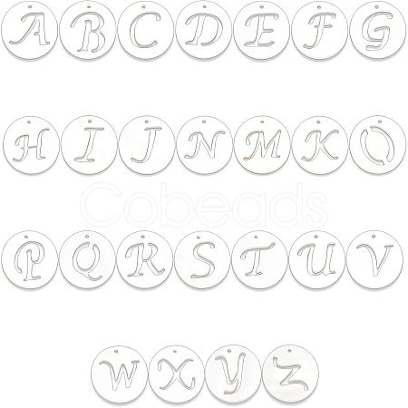 26Pcs 26 Style 
Natural Freshwater Shell Charms SHEL-FH0001-12-1