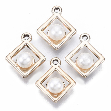 ABS Plastic Imitation Pearl Pendants OACR-R248-006LG-1