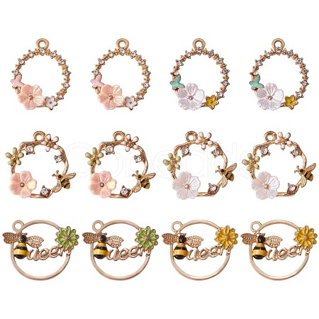 12Pcs Alloy Enamel Pendants JX135A-1