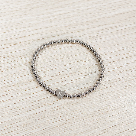 304 Stainless Steel Beads Stretch Bracelets for Women FS-WGC4F34-19-1