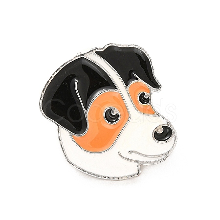 Dog Enamel Pin with Brass Butterfly Clutches LS-JEWB-A006-03A-1