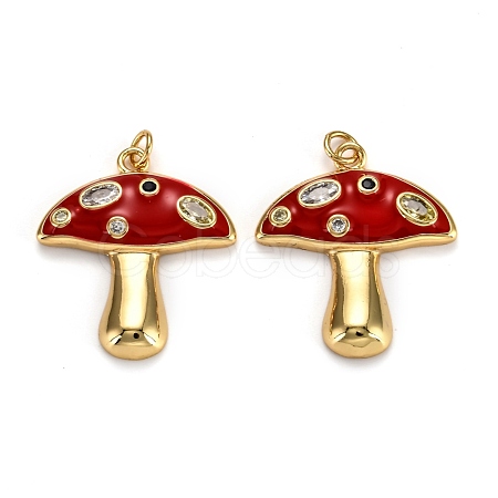 Autumn Theme Real 18K Gold Plated Brass Micro Pave Cubic Zirconia Pendants ZIRC-L100-019G-G-1