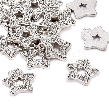 Alloy Rhinestone Pendants RSB210-1-1