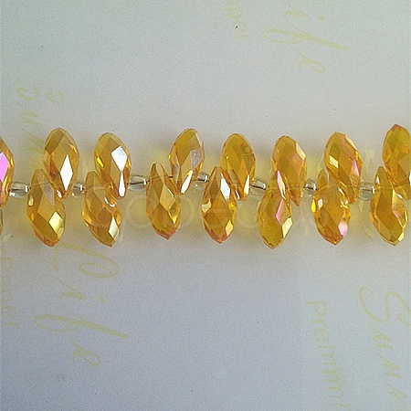 Transparent Facted Glass Beads GLAA-WH0031-58L-1