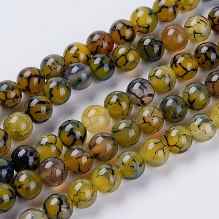 Natural Dragon Veins Agate Beads Strands X-G-G515-8mm-02A-1