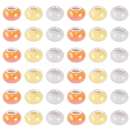 150Pcs Opaque Resin European Beads RESI-TA0004-61A-1