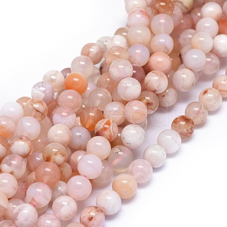 Natural Cherry Blossom Agate Beads Strands G-I249-B01-02-1