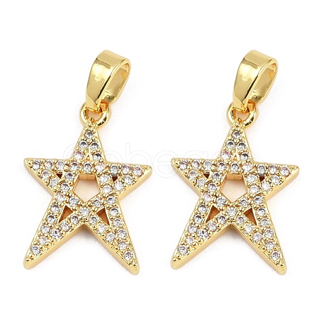 Brass Micro Pave Cubic Zirconia Pendants KK-L231-17G-1