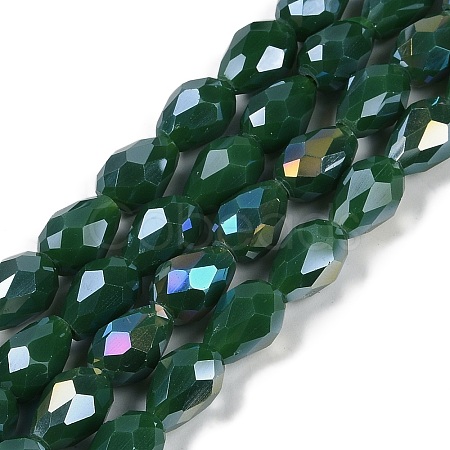 Opaque Solid Color Electroplate Glass Beads Strands LS-EGLA-N013-P6mm-B04-1
