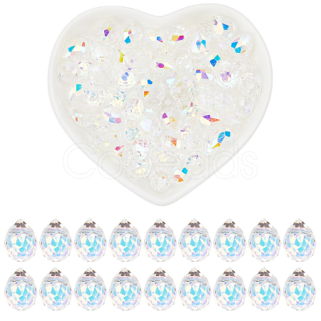 Transparent Electroplate Glass Beads Strands EGLA-SP0001-05B-1