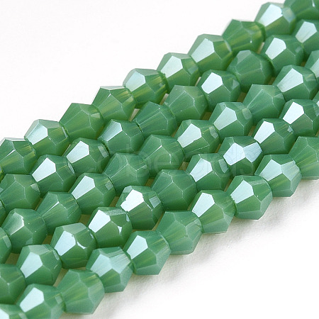 Opaque Solid Color Electroplate Glass Beads Strands EGLA-A039-P2mm-A08-1