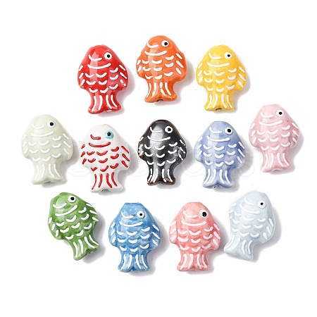 Handmade Porcelain Beads PORC-K010-08-1