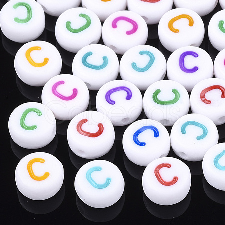 Initial Acrylic Beads X-OACR-E001-20C-1