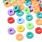 Handmade Polymer Clay Beads, Heishi Beads, Disc/Flat Round, Mixed Color, 4x0.5~1.5mm, Hole: 1.5mm, about 66600pcs/1000g