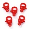 Plastic Lobster Claw Clasps, Heart, Red, 22.5x13x6.5mm, Hole: 3mm