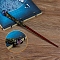 Natural Fluorite Magic Wand with Wooden Findings, Home Decorations Costume Props Cosplay Accessories, 240mm