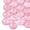 Resin Cabochons, with Glitter Powder and Gold Foil, Half Round, Hot Pink, 12x5.5mm