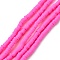 Handmade Polymer Clay Beads Strands, for DIY Jewelry Crafts Supplies, Heishi Beads, Disc/Flat Round, Fuchsia, 4x0.5~1mm, Hole: 1.4mm, about 350~410pcs/strand, 15.75 inch~16.14 inch(40~41cm)