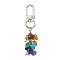 Chakra Gemstone Chip Beaded Pendant Decorations, with Alloy Swivel Clasps, Platinum, 69mm