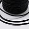 Round Braided Waxed Cotton Cords, Black, 1.7mm, about 10yards/roll