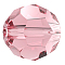 Preciosa&reg Crystal Beads, Czech Crystal, 451 19 602 Round, 70120 Light Rose, 6mm, Hole: 1.2mm