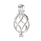 Brass Locket Pendants, Cage Pendants, Cadmium Free & Nickel Free & Lead Free, Hollow, Twisted Teardrop, Silver Color Plated, 22x12x11mm, Hole: 2x4mm, Inner Diameter: 8x11mm