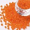 6/0 Glass Seed Beads, Frosted Colors, Round, Round Hole, Orange, 6/0, 4mm, Hole: 1~1.5mm, about 500pcs/50g, 50g/bag, 18bags/2pounds