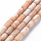 Opaque Baking Painted Crackle Glass Beads Strands, Frosted, Column, Orange, 7.5x4.5mm, Hole: 1mm, about 49pcs/strand, 18.31 inch(46.5cm)