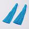 Nylon Tassels Big Pendant Decorations, Sky Blue, 120x10mm, Hole: 5mm