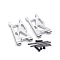 Alloy Suspension Frame with Iron Screw, Remote Control Car Accessories, Silver, 61.5x30x6mm, Hole: 1.5mm & 2mm, 2pcs