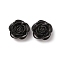 Plastic Beads, Flower, Black, 18.5x19x7.5mm, Hole: 1.6mm