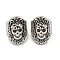 316 Surgical Stainless Steel Beads, Large Hole Beads, Skull, Antique Silver, 16x11x13mm, Hole: 8mm