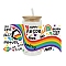 Rainbow Transfer Film, Hot Heat Vinyl Thermal Transfer Stickers for Cup, Lip, 110x230mm