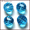 K9 Glass, Imitation Austrian Crystal Beads, Grade AAA, Faceted, Round, Deep Sky Blue, 8mm, Hole: 0.9~1mm