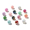 UV Plating Rainbow Iridescent Acrylic Beads, Round, Mixed Color, 15~15.5x15.5~16mm, Hole: 2.7mm