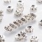 Brass Grade A Rhinestone Spacer Beads, Silver Color Plated, Nickel Free, Rondelle, Crystal, 5x2.5mm, Hole: 1mm