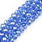 Electroplate Glass Beads Strands, AB Color Plated, Faceted, Rondelle, Light Sky Blue, 6x5mm, Hole: 1mm, about 84~85pcs/strand, 16.34~16.54 inch(41.5~42cm)