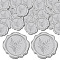 CRASPIRE Adhesive Wax Seal Stickers, Envelope Seal Decoration, For Craft Scrapbook DIY Gift, Silver Color, Leaf, 30mm, 50pcs/box