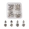 Kissitty Tibetan Style Alloy Guru Bead Sets, T-Drilled Beads, 3-Hole Round & Beads, Antique Silver, 20set/box