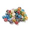 Handmade Millefiori Lampwork European Beads, Large Hole Beads, Rondelle, Mixed Color, 14x8.5mm, Hole: 5.5mm