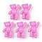 Opaque Acrylic Pendants, Bear, Pearl Pink, 37x28x13mm, Hole: 2.5mm