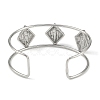 Non-Tarnish 304 Stainless Steel Wide Textured Open Cuff Bangles BJEW-Q348-05P-09-3