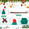 12Pcs Woolen Crochet Mini Hat with Pom Pom Ball with 12Pcs Mini Knitting Wool Yarn Scarf with 1Pc Rectangle Plastic Bags AJEW-SC0003-46B-2