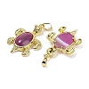 Natural Banded Agate(Dyed & Heated) & Brass Pendants KK-F887-01G-09-2