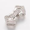 Brass Micro Pave Cubic Zirconia Fold Over Clasps ZIRC-J016-09P-1