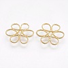 Brass Filigree Joiners Links KK-E756-37C-RS-2