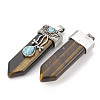 Natural Tiger Eye Pendants X-G-S292-05A-2